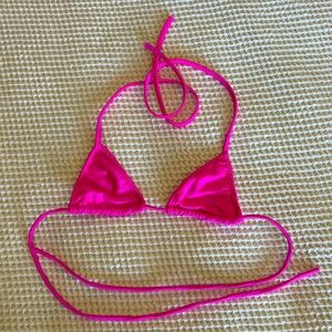 Hot Pink string bikini top - One Size - NWOT , Never Been Worn